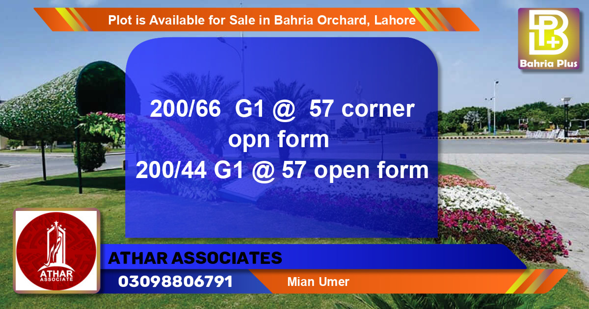 Residential Plot for Sale in Bahria Orchard, Lahore - (BP-87720)