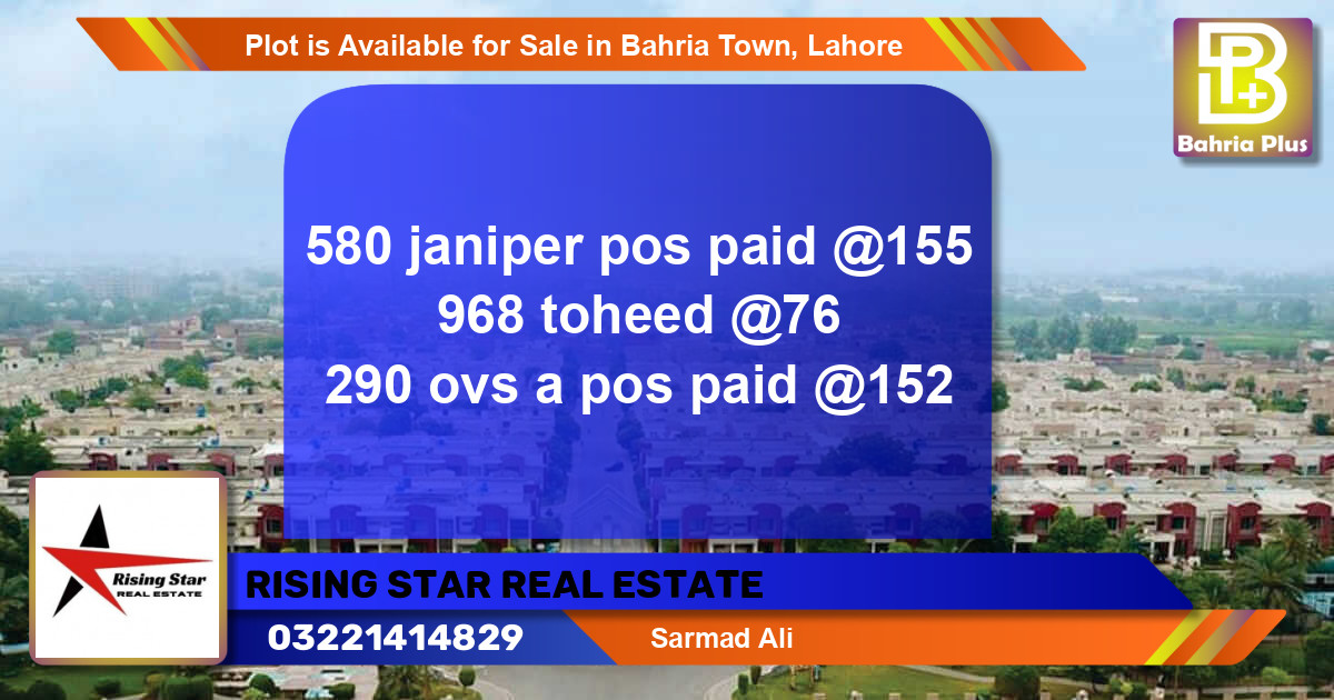 Residential Plot for Sale in Bahria Town, Lahore - (BP-87726)