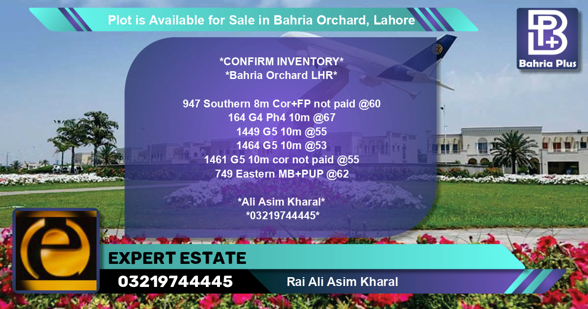 Residential Plot for Sale in Bahria Orchard, Lahore - (BP-87727)