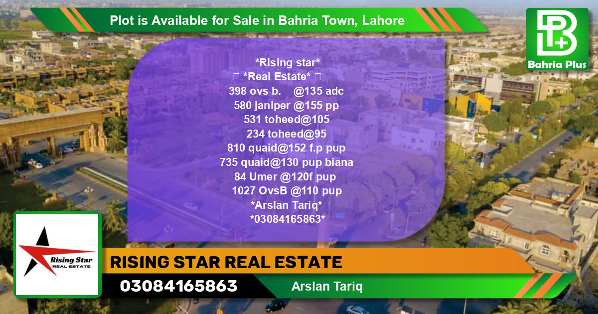 Residential Plot for Sale in Bahria Town, Lahore - (BP-87731)
