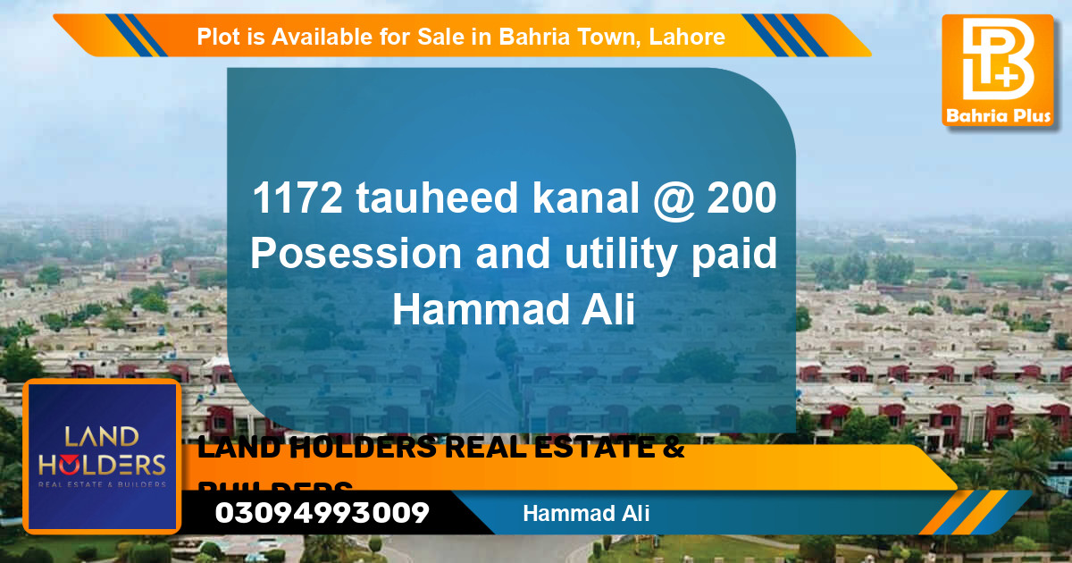 Residential Plot for Sale in Bahria Town, Lahore - (BP-87743)