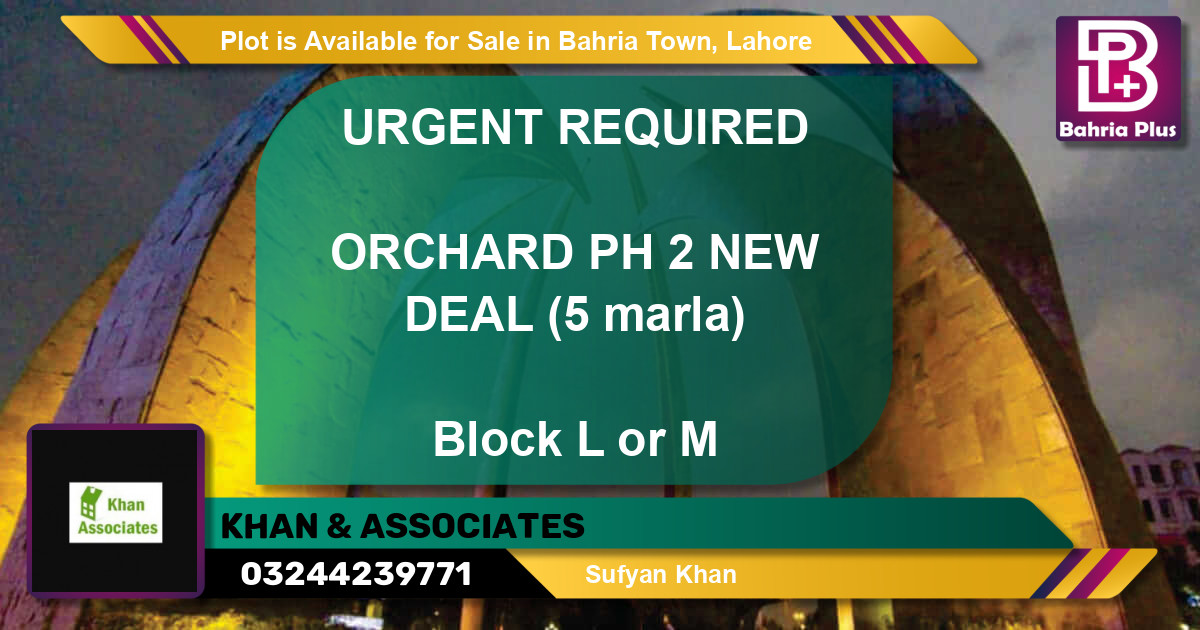 Residential Plot for Sale in Bahria Town, Lahore - (BP-87757)