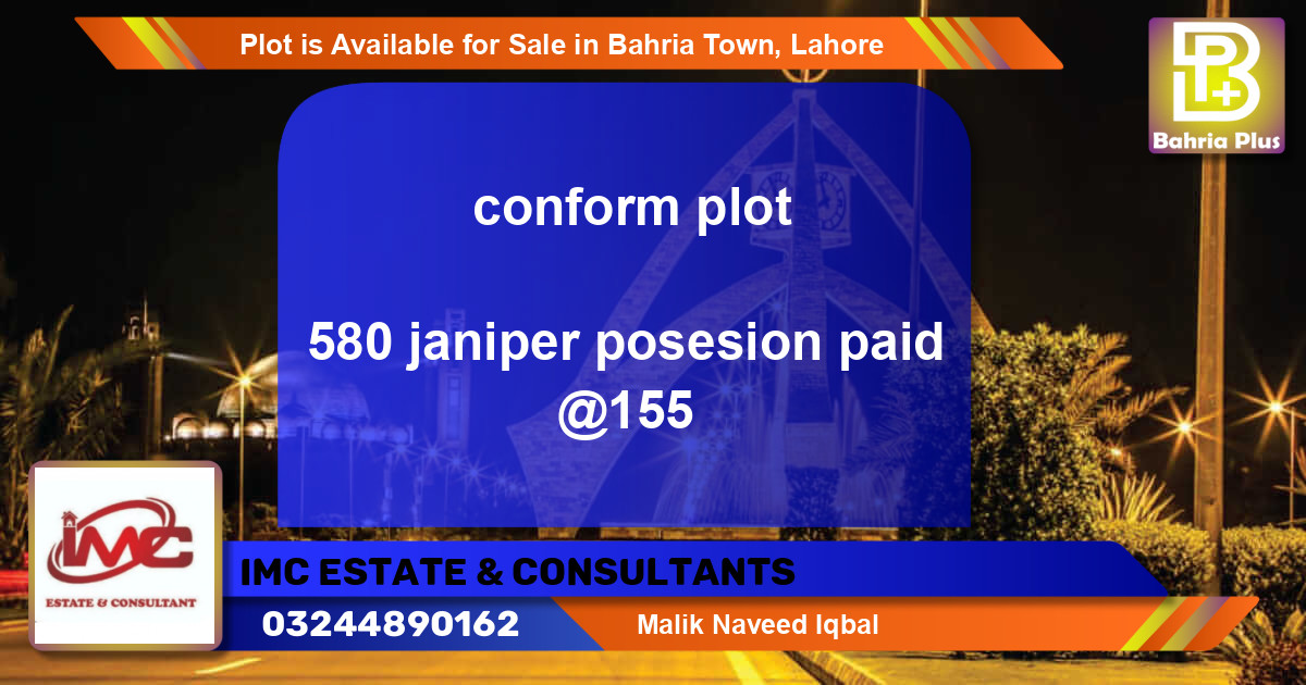 Residential Plot for Sale in Bahria Town, Lahore - (BP-87765)