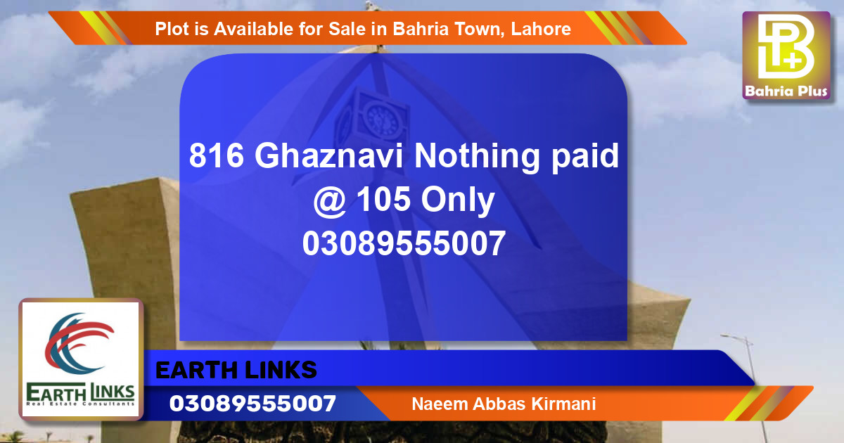 Residential Plot for Sale in Bahria Town, Lahore - (BP-87775)