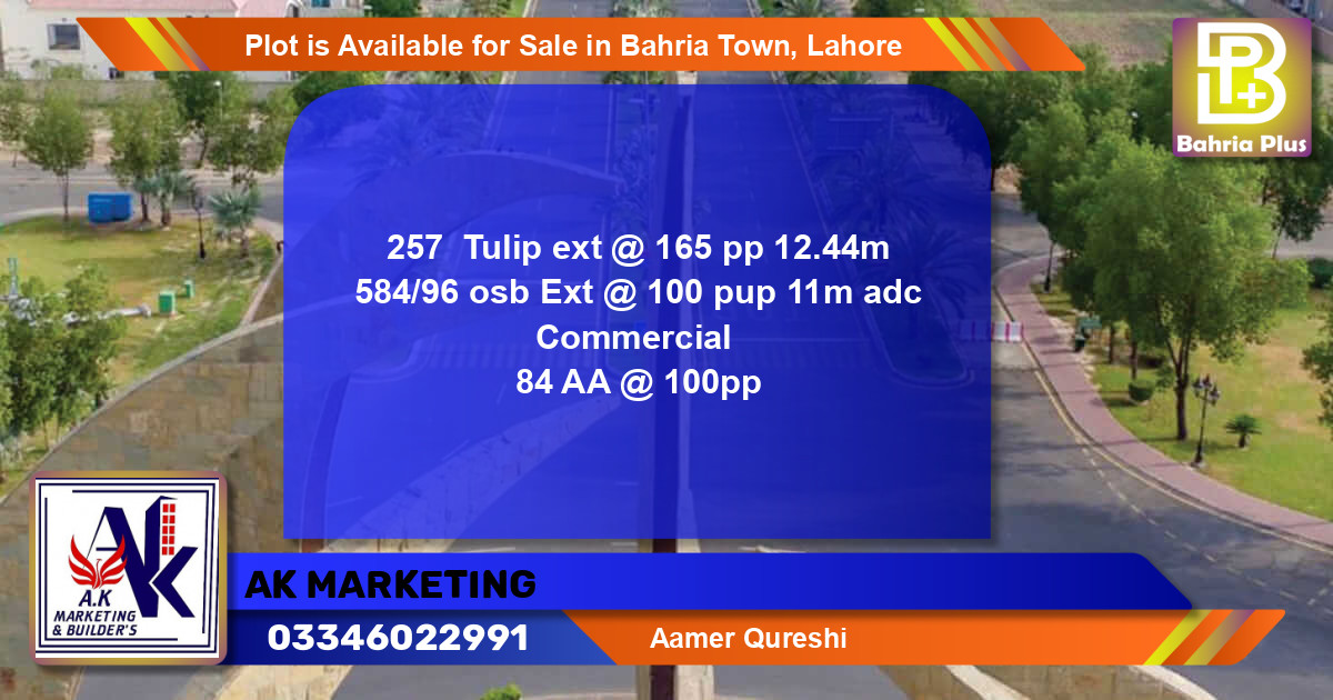 Commercial Plot for Sale in Bahria Town, Lahore - (BP-87794)