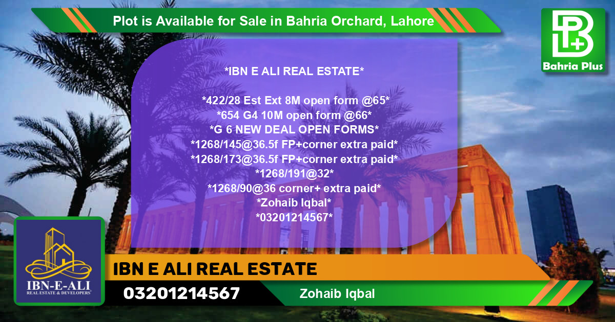 Residential Plot for Sale in Bahria Orchard, Lahore - (BP-87824)