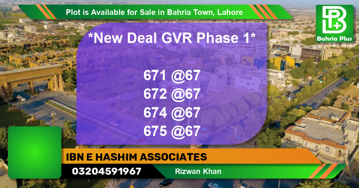 Residential Plot for Sale in Bahria Town, Lahore - (BP-87825)