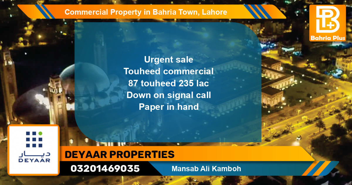 Commercial Property for Sale in Bahria Town, Lahore - (BP-87840)