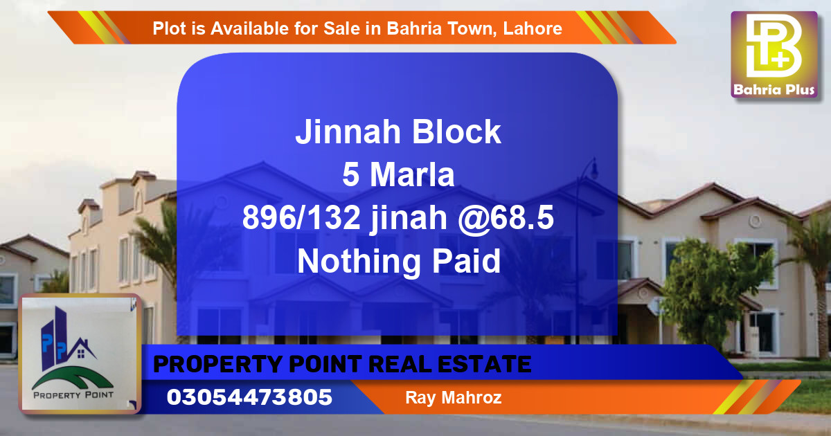 Residential Plot for Sale in Bahria Town, Lahore - (BP-87843)