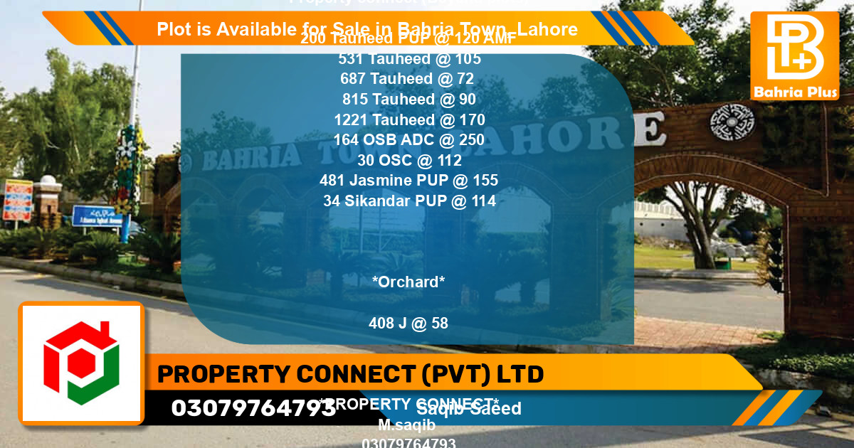 Residential Plot for Sale in Bahria Town, Lahore - (BP-87846)