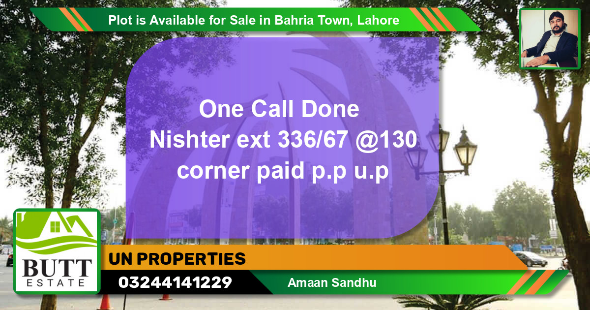 Residential Plot for Sale in Bahria Town, Lahore - (BP-87849)