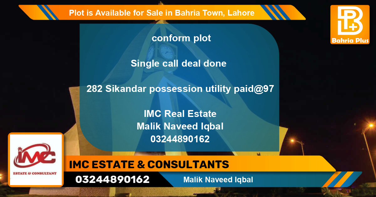 Residential Plot for Sale in Bahria Town, Lahore - (BP-87885)