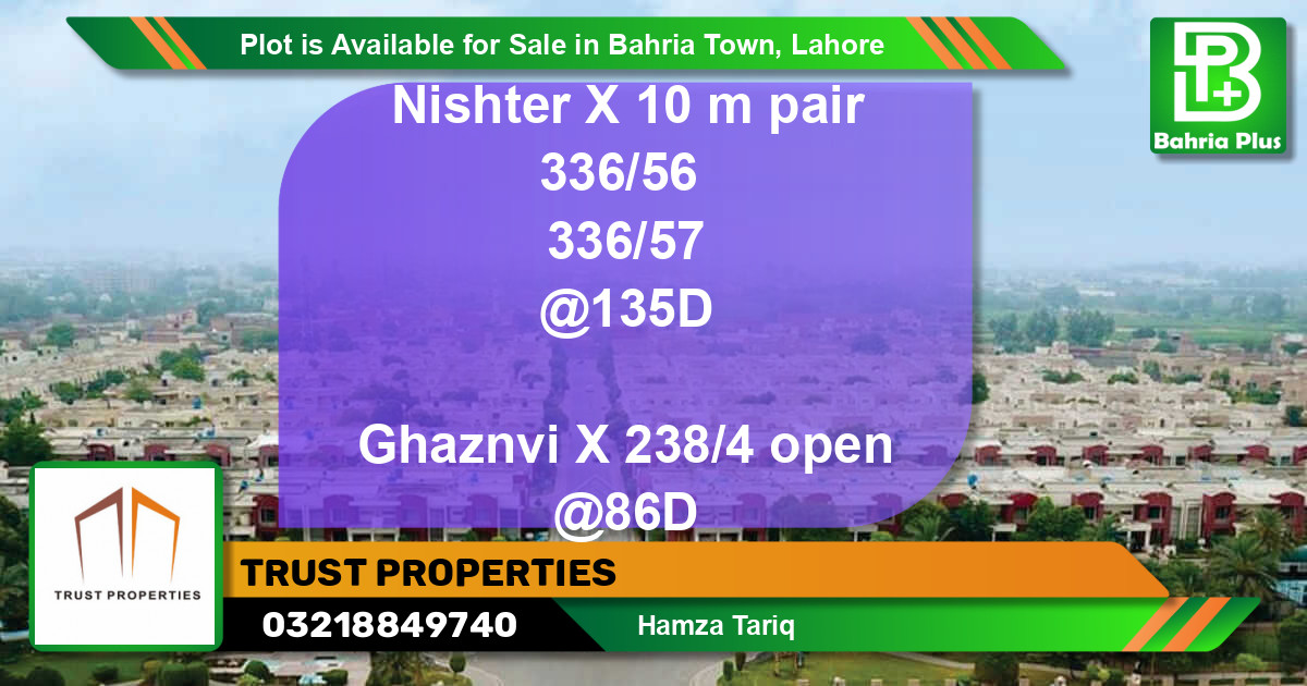 Residential Plot for Sale in Bahria Town, Lahore - (BP-87888)