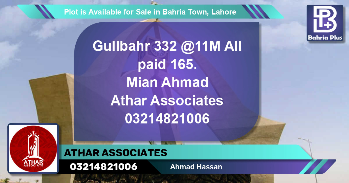 Residential Plot for Sale in Bahria Town, Lahore - (BP-87901)