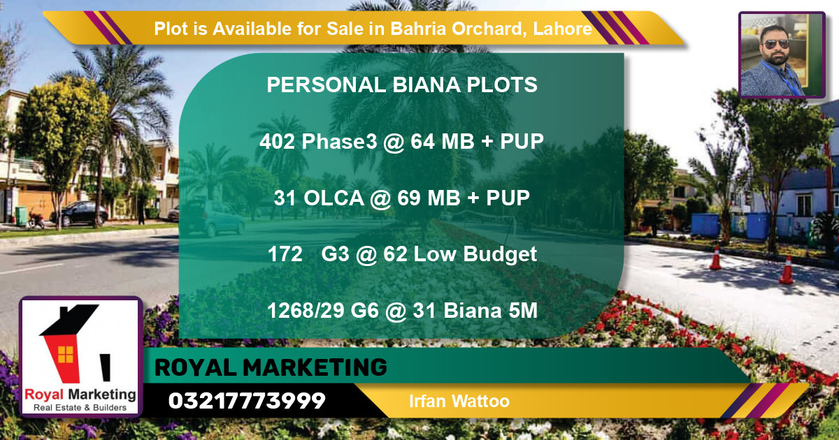 Residential Plot for Sale in Bahria Orchard, Lahore - (BP-87905)