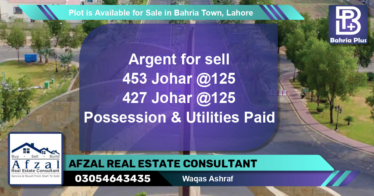 Residential Plot for Sale in Bahria Town, Lahore - (BP-87936)