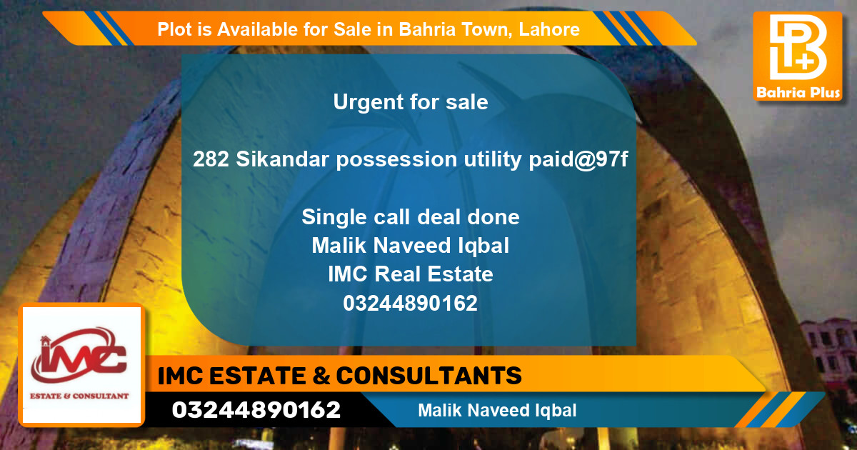 Residential Plot for Sale in Bahria Town, Lahore - (BP-87948)
