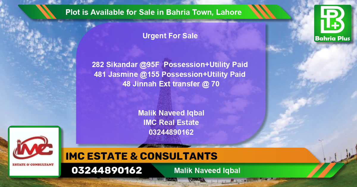 Residential Plot for Sale in Bahria Town, Lahore - (BP-87950)