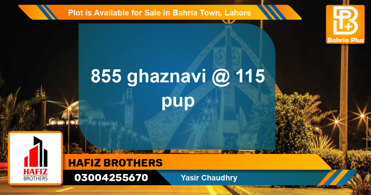 Residential Plot for Sale in Bahria Town, Lahore - (BP-87951)
