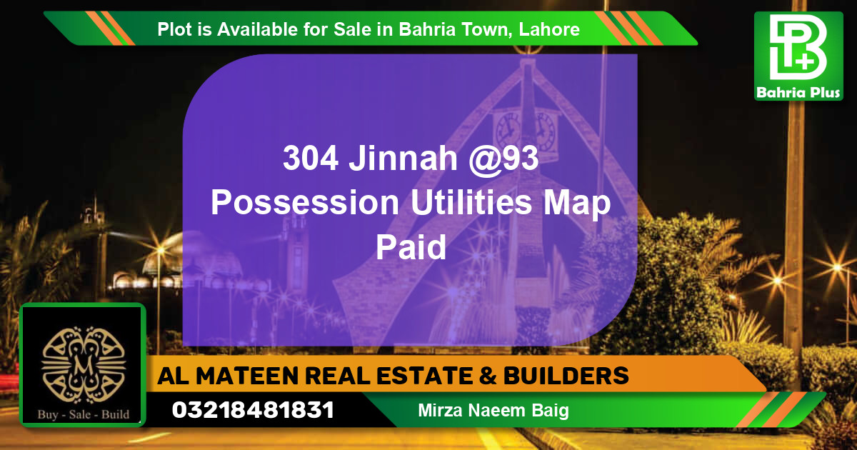 Residential Plot for Sale in Bahria Town, Lahore - (BP-87961)