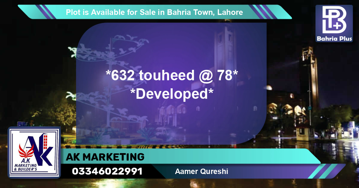 Residential Plot for Sale in Bahria Town, Lahore - (BP-87975)