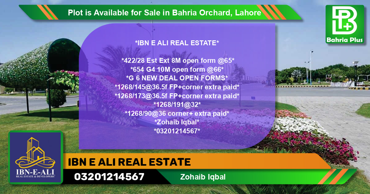 Residential Plot for Sale in Bahria Orchard, Lahore - (BP-87985)