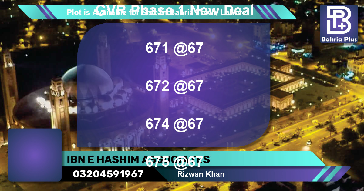 Residential Plot for Sale in Bahria Town, Lahore - (BP-87986)