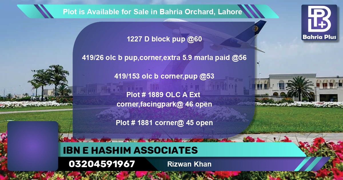 Residential Plot for Sale in Bahria Orchard, Lahore - (BP-87987)