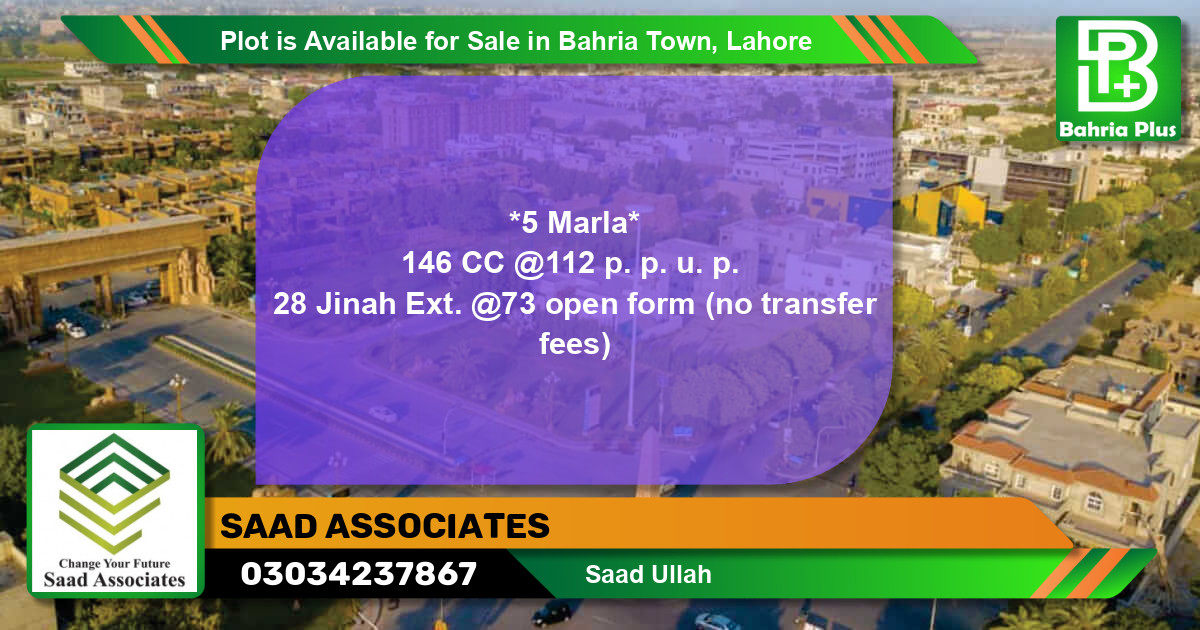 Residential Plot for Sale in Bahria Town, Lahore - (BP-87994)