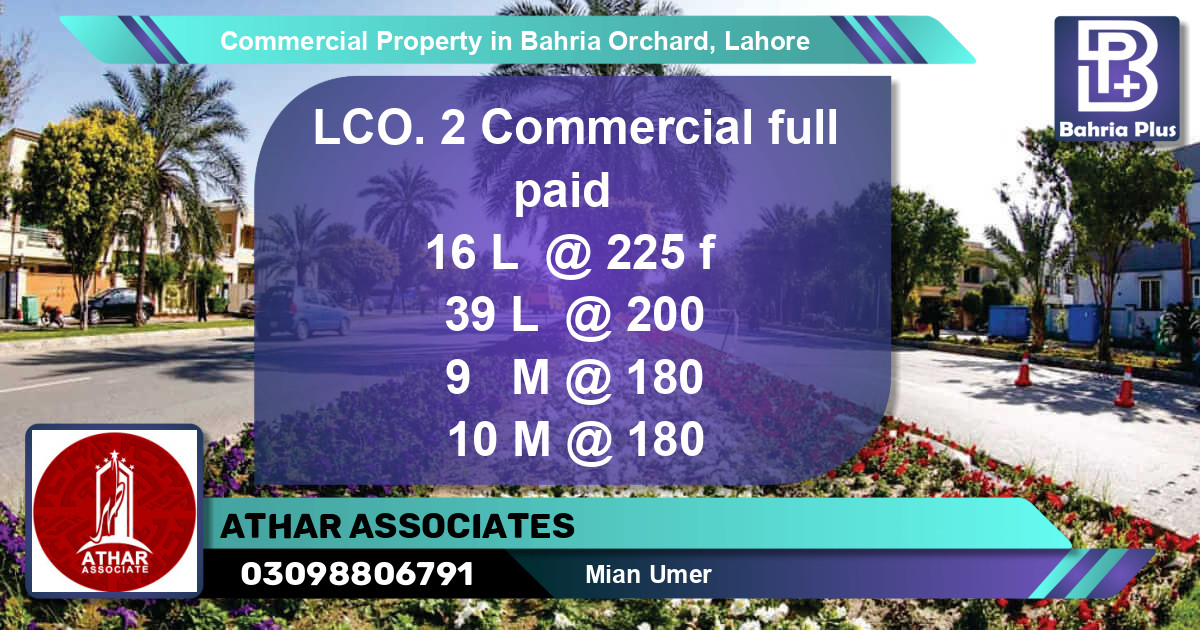 Commercial Property for Sale in Bahria Orchard, Lahore - (BP-88006)