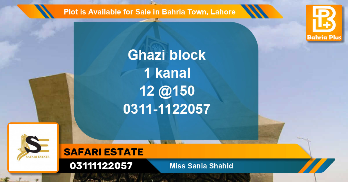 Residential Plot for Sale in Bahria Town, Lahore - (BP-88013)