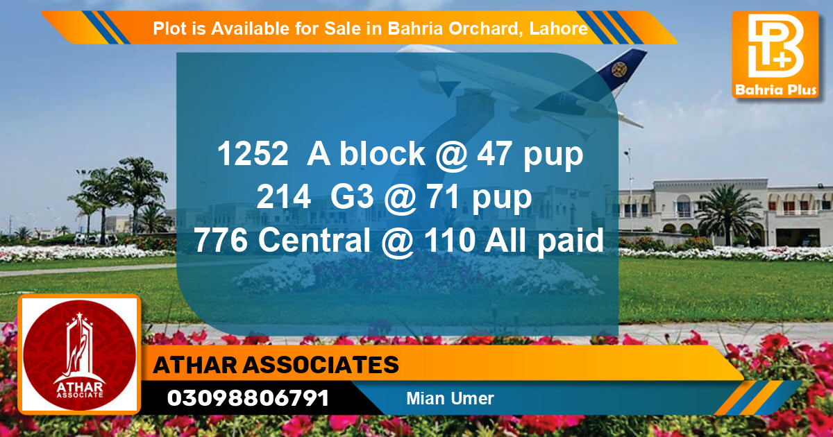 Residential Plot for Sale in Bahria Orchard, Lahore - (BP-88035)