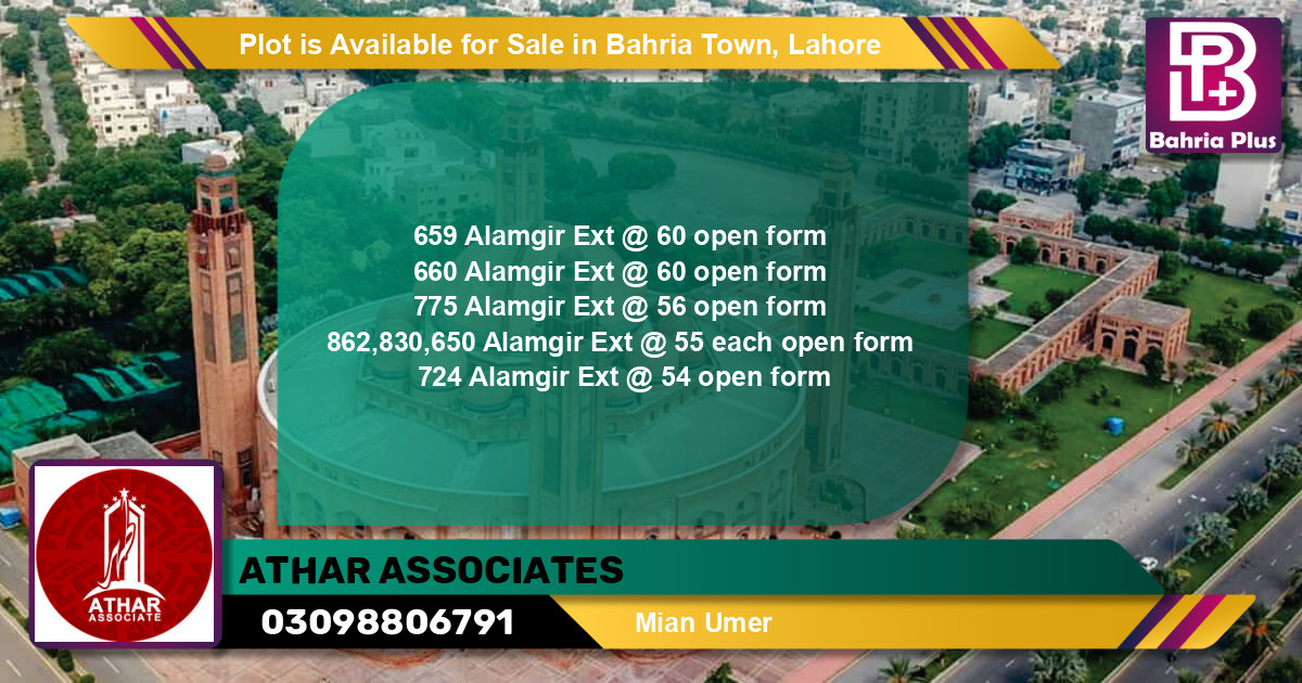 Residential Plot for Sale in Bahria Town, Lahore - (BP-88042)