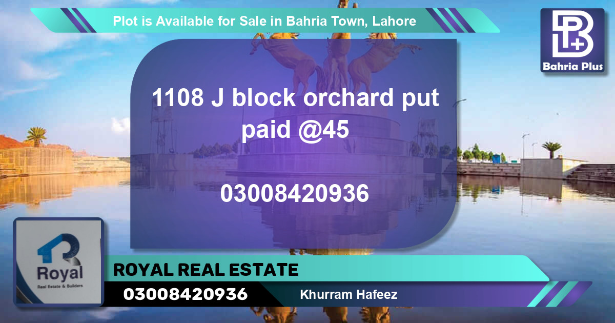 Residential Plot for Sale in Bahria Town, Lahore - (BP-88058)