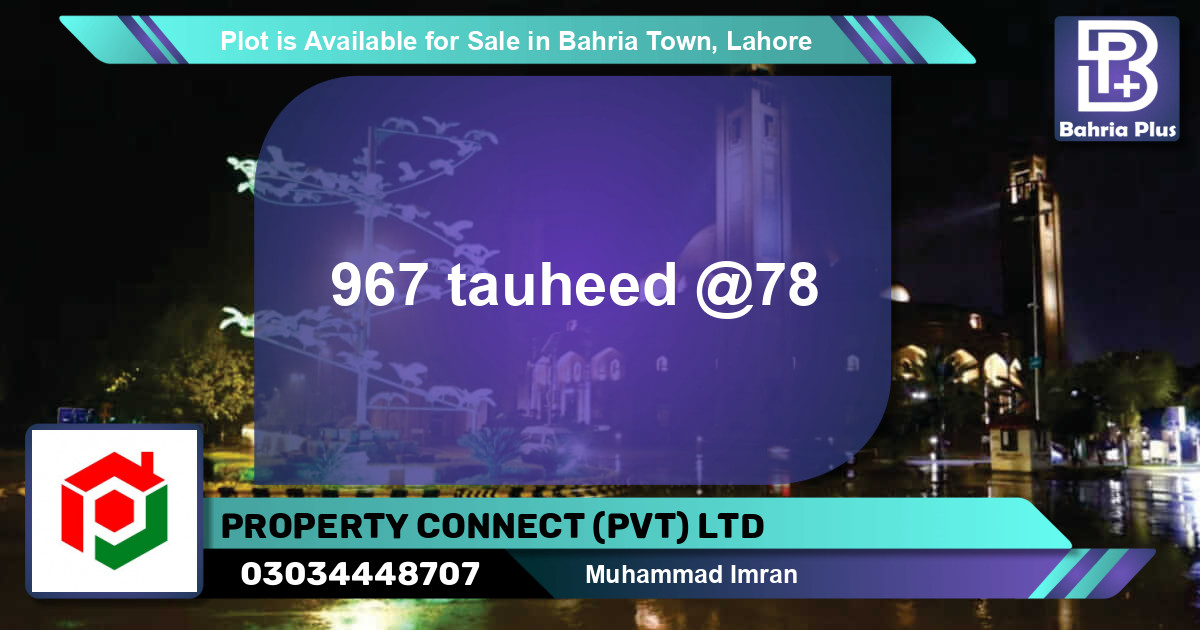 Residential Plot for Sale in Bahria Town, Lahore - (BP-88085)
