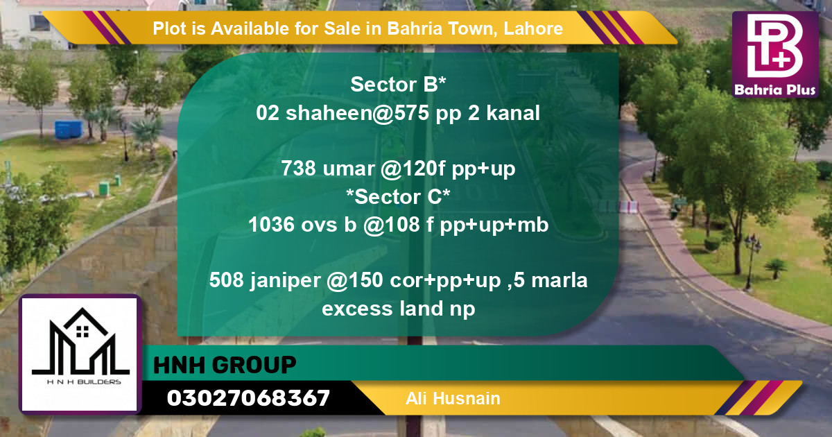 Residential Plot for Sale in Bahria Town, Lahore - (BP-88098)