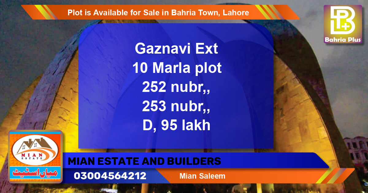 Residential Plot for Sale in Bahria Town, Lahore - (BP-88124)