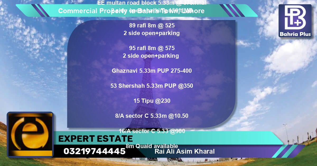 Commercial Property for Sale in Bahria Town, Lahore - (BP-88139)