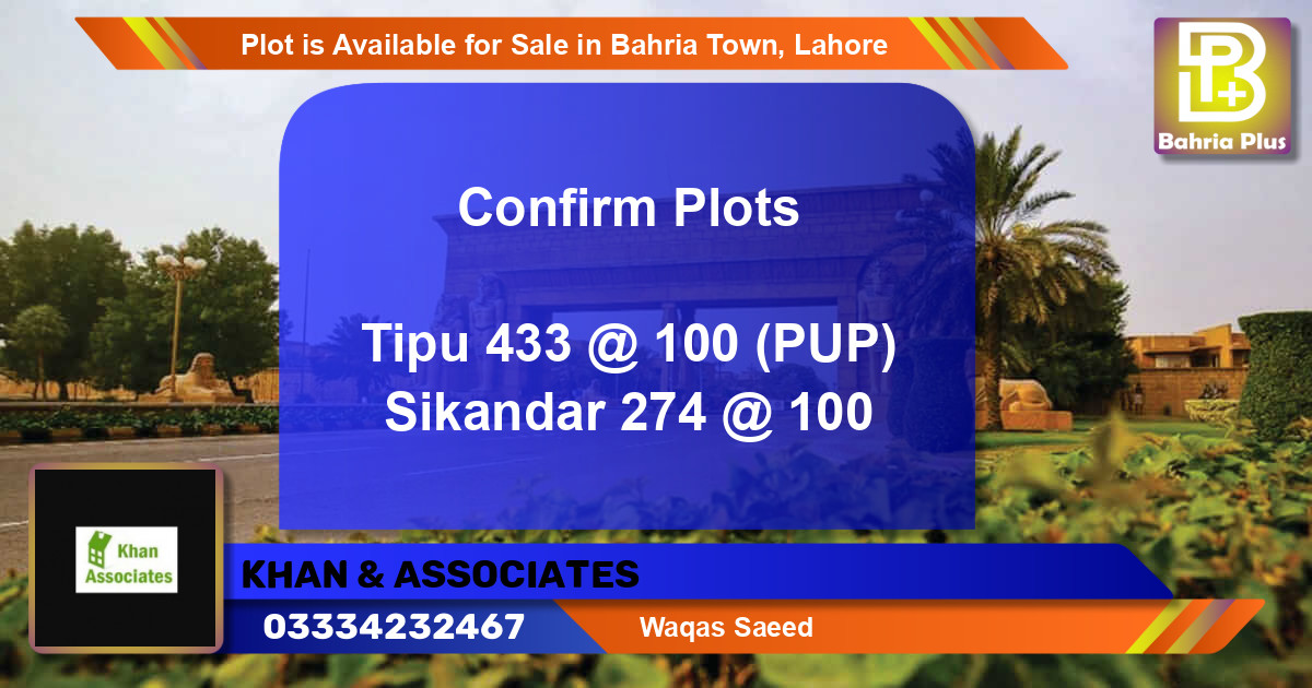 Residential Plot for Sale in Bahria Town, Lahore - (BP-88152)