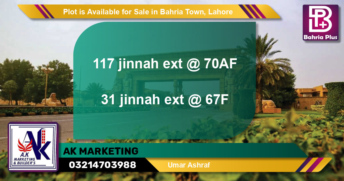 Residential Plot for Sale in Bahria Town, Lahore - (BP-88170)