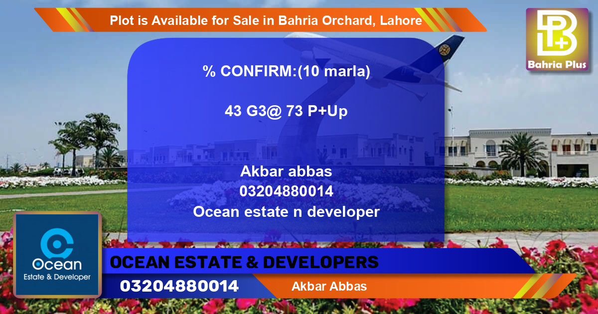 Residential Plot for Sale in Bahria Orchard, Lahore - (BP-88176)