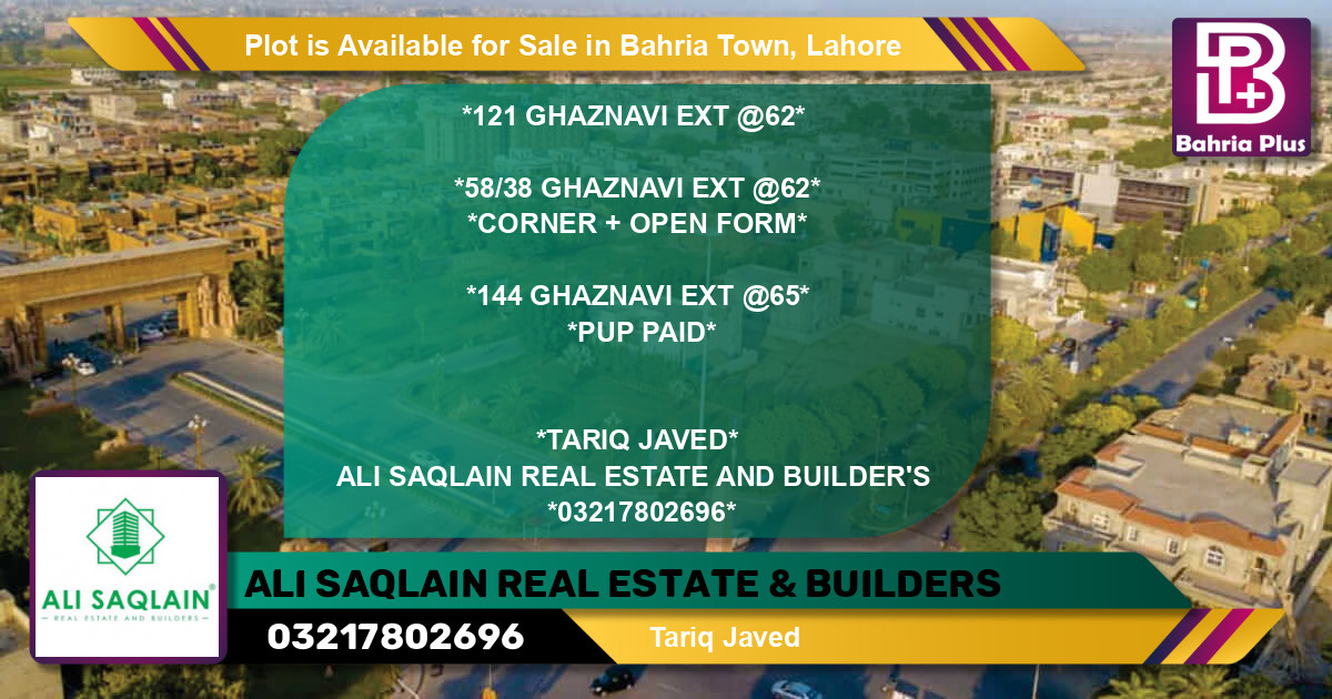 Residential Plot for Sale in Bahria Town, Lahore - (BP-88184)