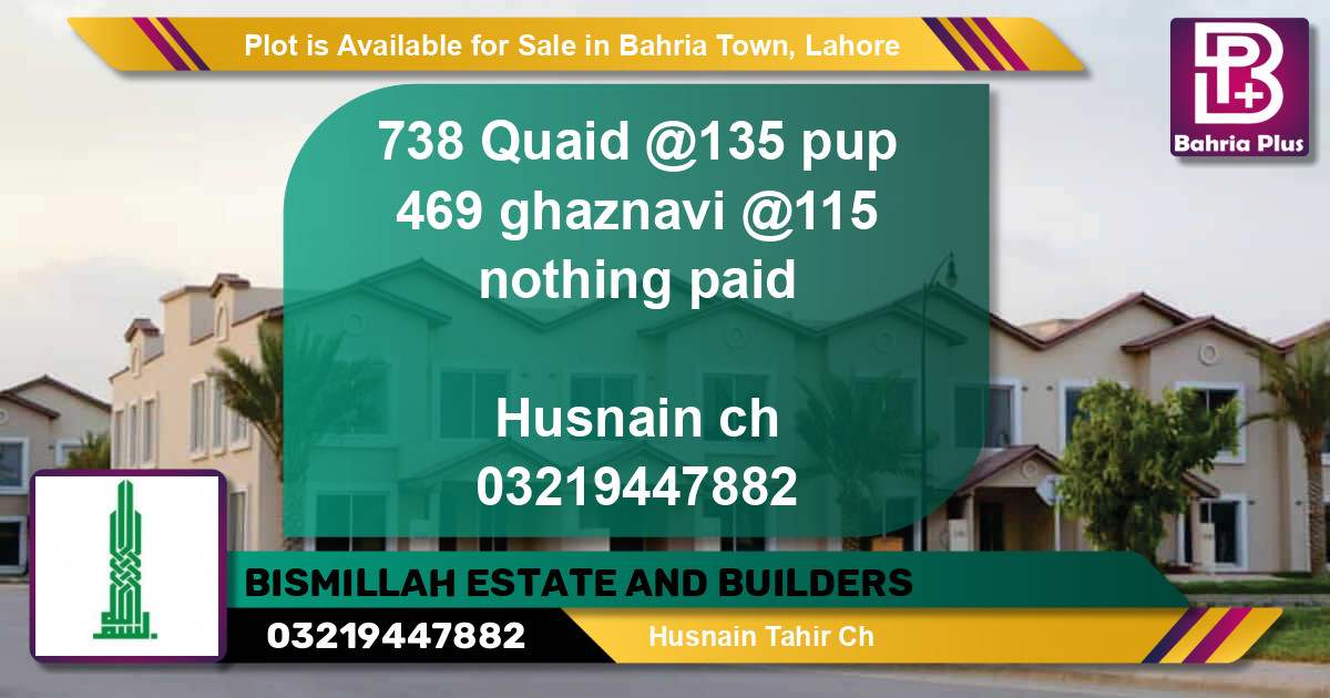 Residential Plot for Sale in Bahria Town, Lahore - (BP-88205)