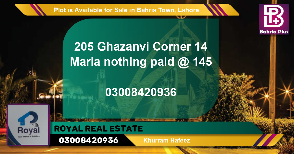 Residential Plot for Sale in Bahria Town, Lahore - (BP-88214)