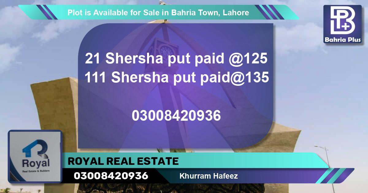 Residential Plot for Sale in Bahria Town, Lahore - (BP-88217)