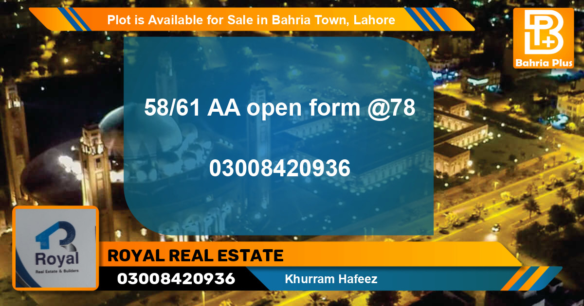 Residential Plot for Sale in Bahria Town, Lahore - (BP-88218)