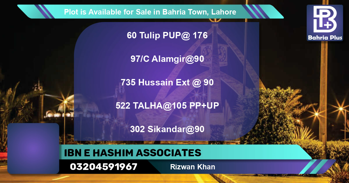 Residential Plot for Sale in Bahria Town, Lahore - (BP-88227)