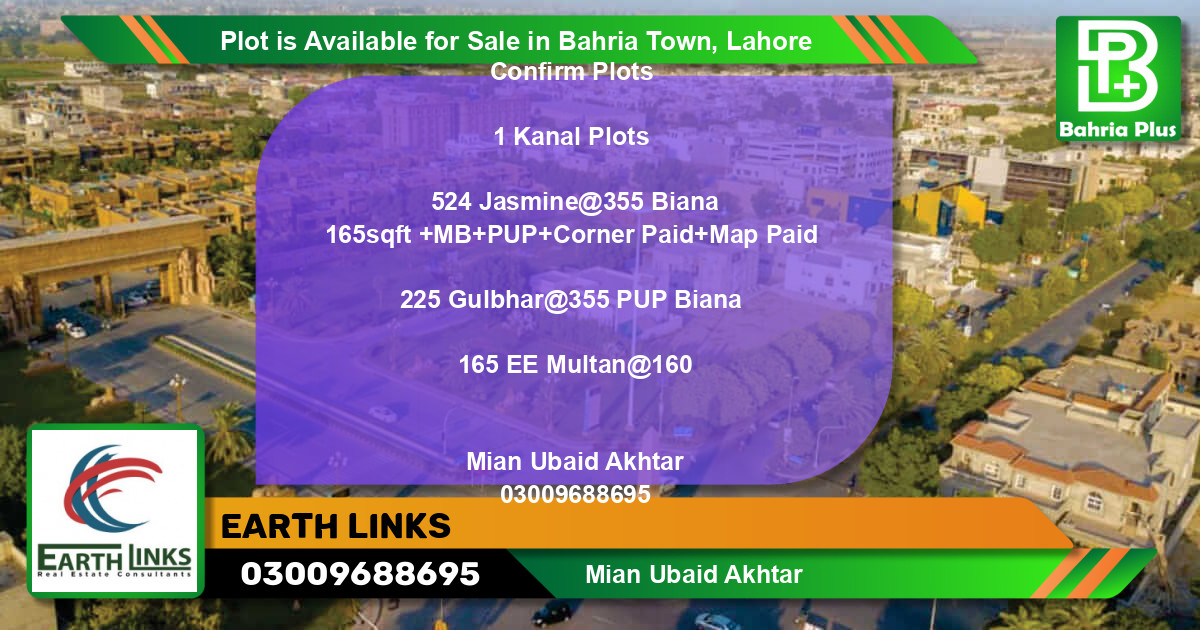 Residential Plot for Sale in Bahria Town, Lahore - (BP-88248)
