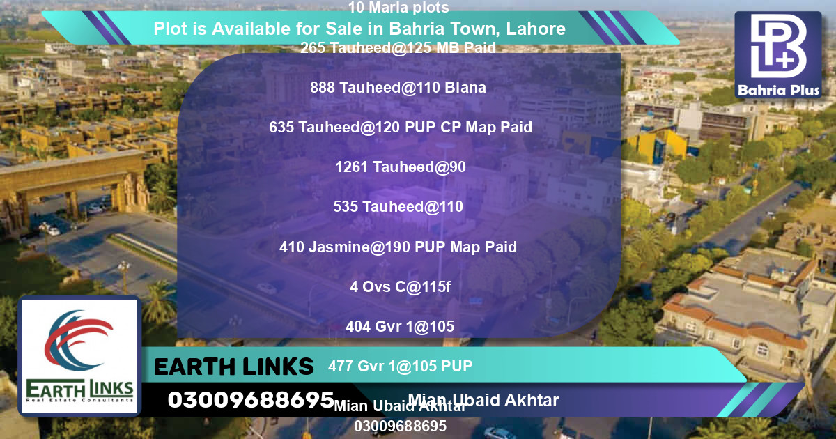 Residential Plot for Sale in Bahria Town, Lahore - (BP-88249)