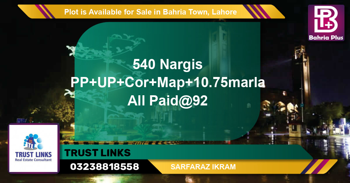 Residential Plot for Sale in Bahria Town, Lahore - (BP-88255)